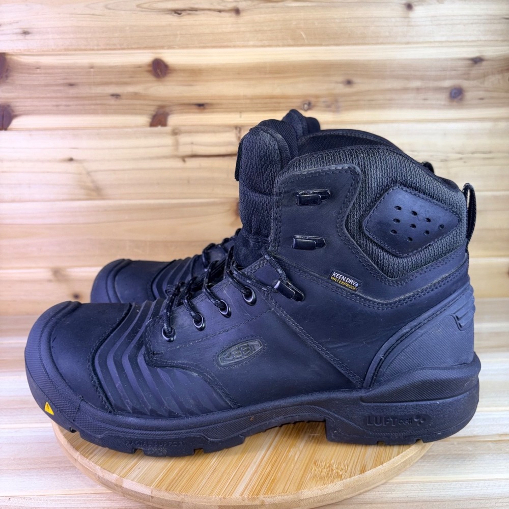 KEEN Work Boot Men 14D Black Utility Portland 6" KBF Waterproof Carbon-Fiber Toe - Picture 4 of 15